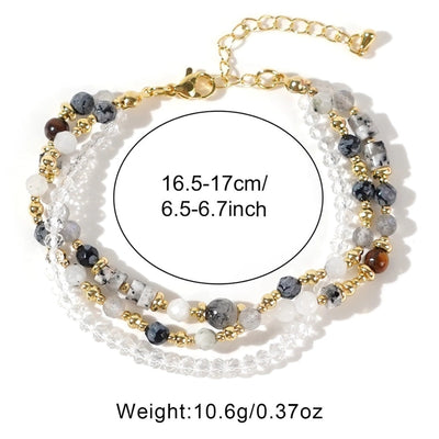 Manufacturer  New Arrival Double Chain Bracelet  Handmade Natural Stone Crystal String Beads Bracelet for Friends Girlfriends' Gift