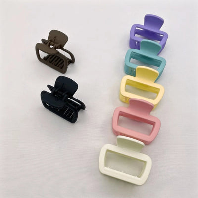 Simple square frosted rubber paint clip large small size back head high horsetail shark clip hair accessories hair clip