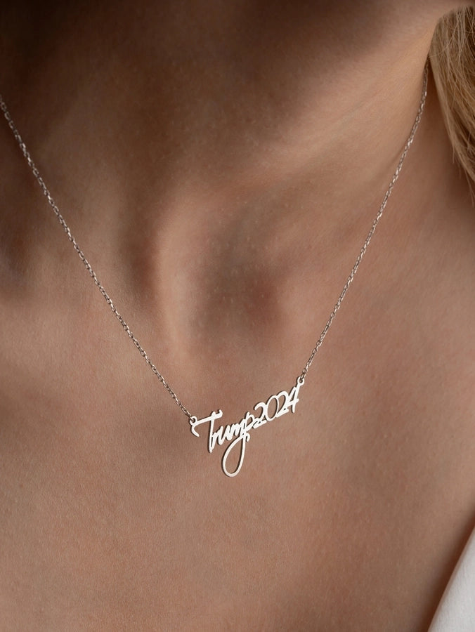 Jewelry Retro Funny Novelty Donald Trump Letter 316 Stainless Steel  Pendant Necklace