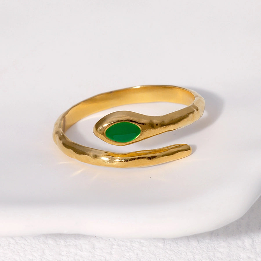 Jewelry Modern Style Simple Style Cool Style Snake 304 Stainless Steel 18K Gold Plated Enamel Stainless Steel Rings