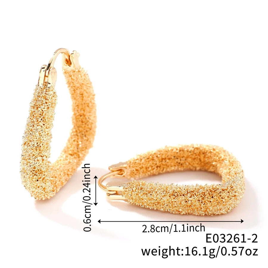 1 Pair Elegant Business Tropical Geometric Asymmetrical Copper K Gold Plated Earrings