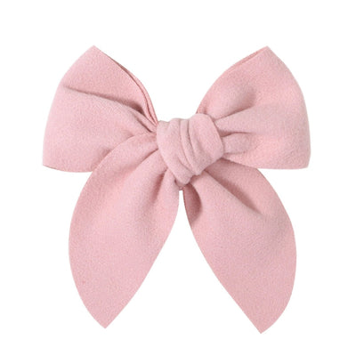 sweet solid color polyester bow knot hair clip