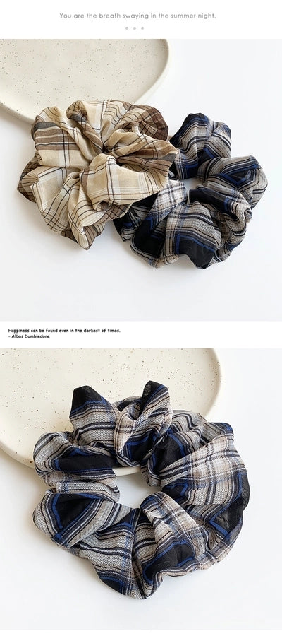 Women's Basic Commute Plaid Hair Tie