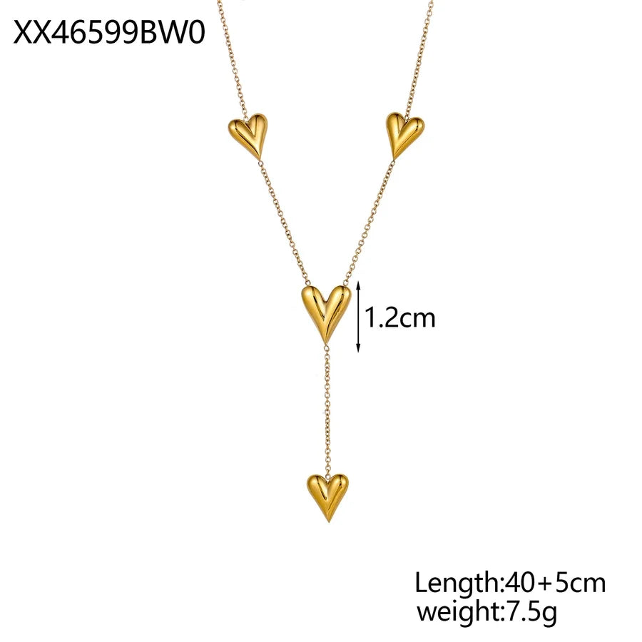 Jewelry Elegant Glam Letter 304 Stainless Steel Zircon 18K Gold Plated Pendant Necklace