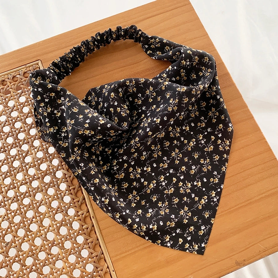 Women's Casual Simple Style Ditsy Floral Cloth scarf Hair Tie