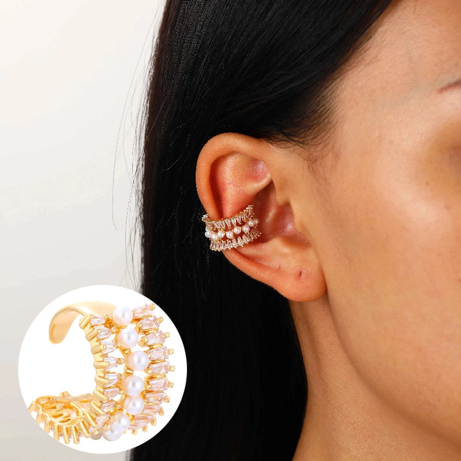 1 Piece Nordic Style Simple Style Geometric Water Droplets Copper Ear Cuffs