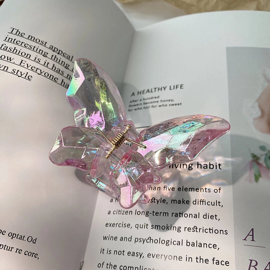 fashion butterfly plastic resin polishing hair claws