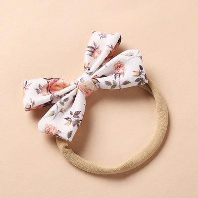 fashion bow floral nylon soft infant baby headband