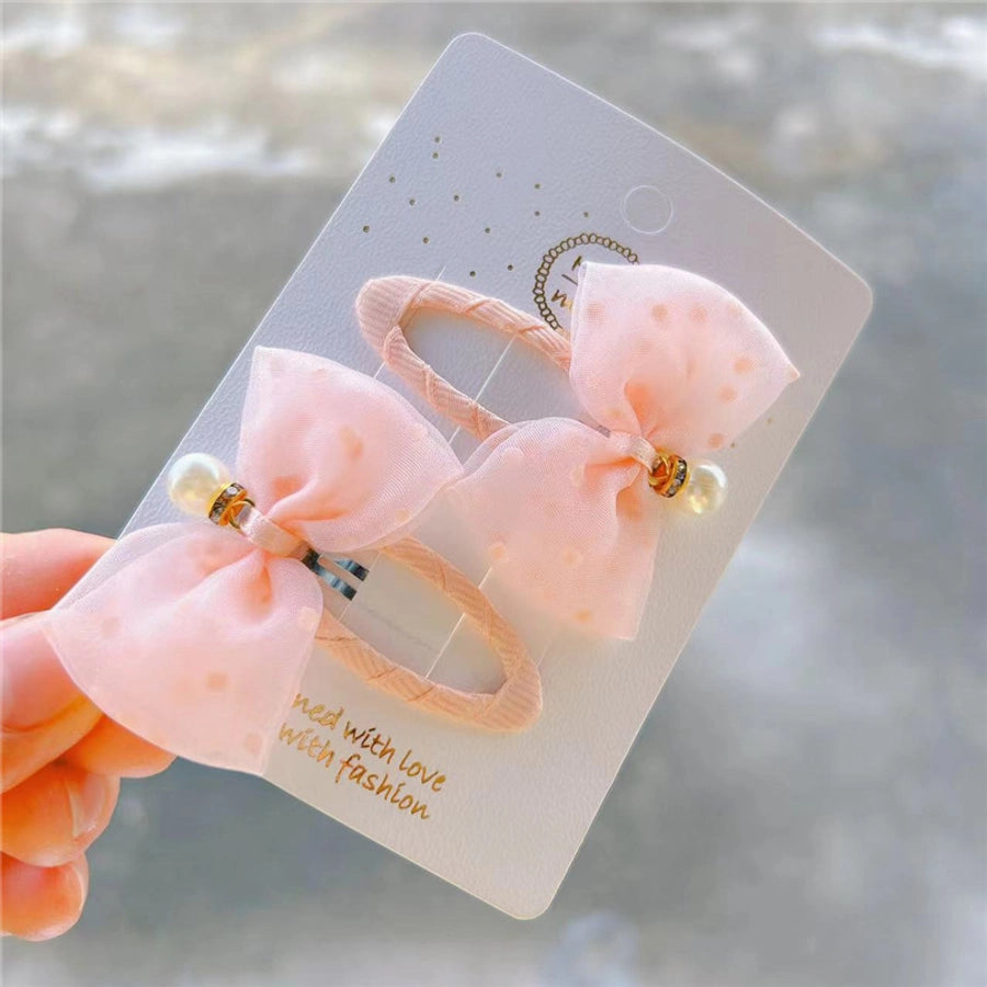 simple style bow knot cloth hair clip