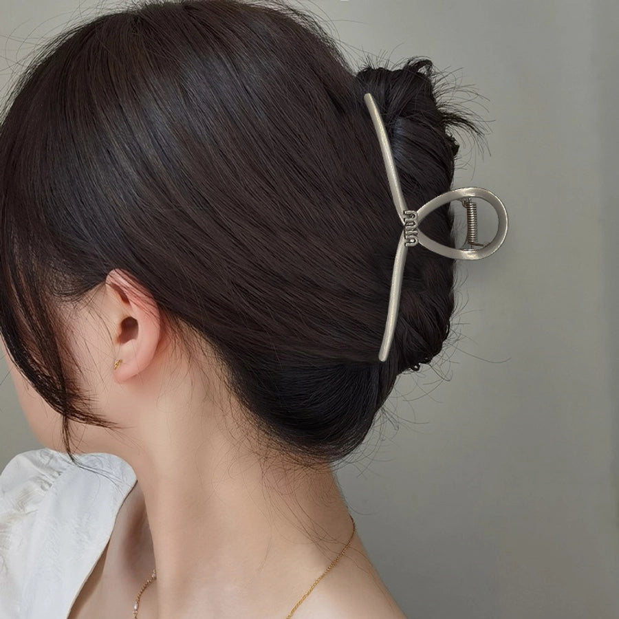 simple style letter metal plating hair claws