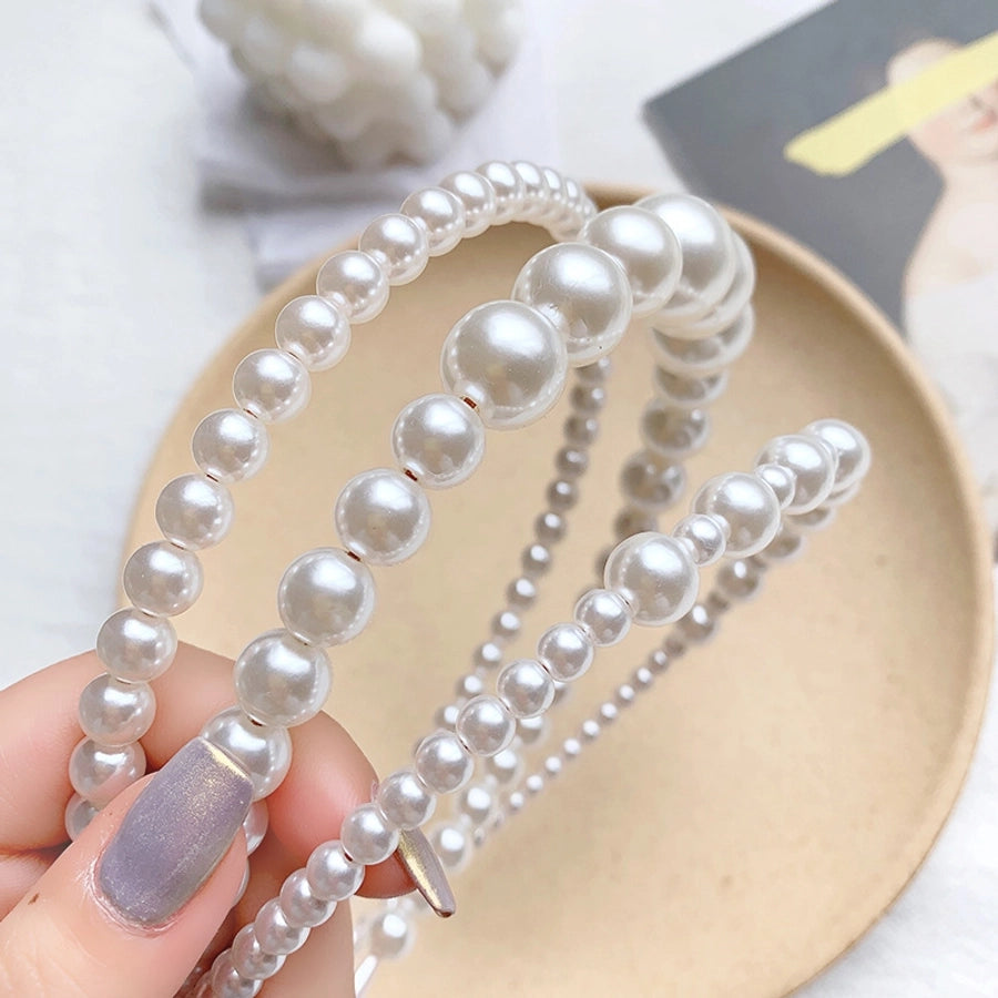 simple pearl hair hoop female wild out headband pressure hair bundle hairpin super fairy headband