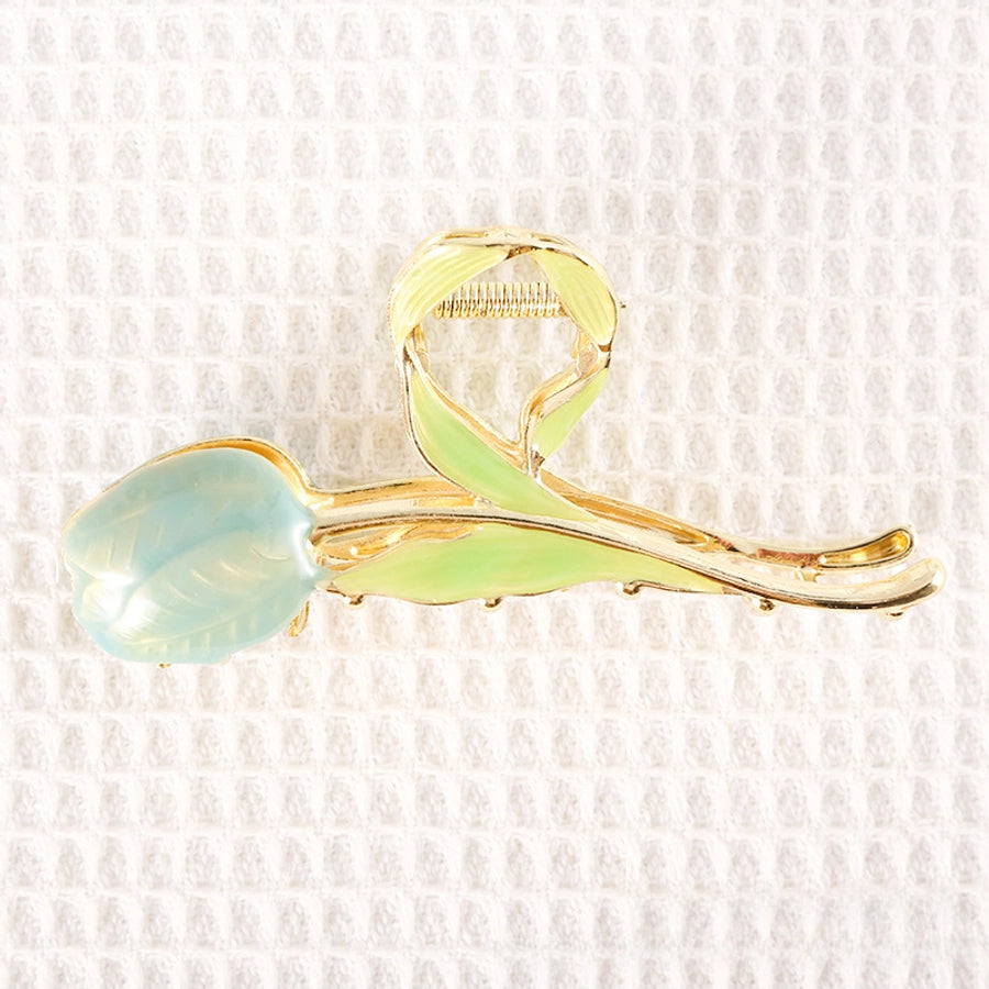 Small fresh tulip flower hairpin back head clip hair shark clip Japanese and Korean wind high-grade hair accessories women