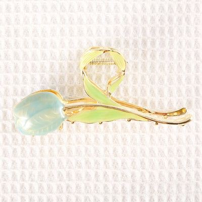 Small fresh tulip flower hairpin back head clip hair shark clip Japanese and Korean wind high-grade hair accessories women