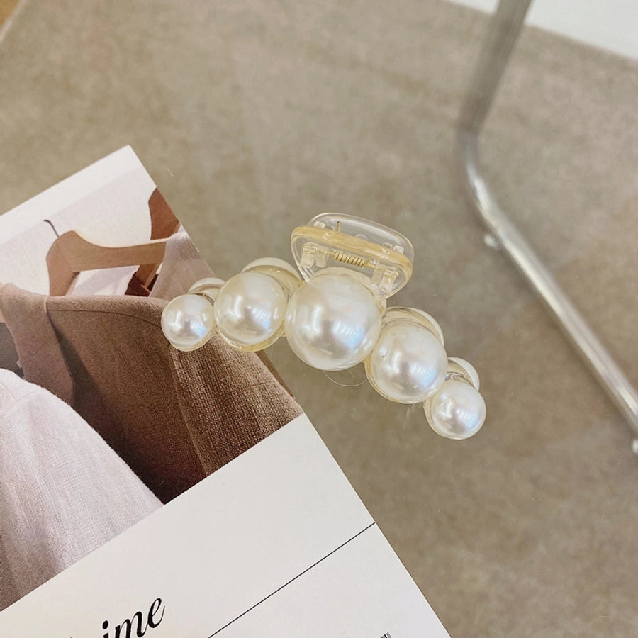 korean fashion style pearl hairpin big hair grabbing clip plate hair ponytail small hair claw