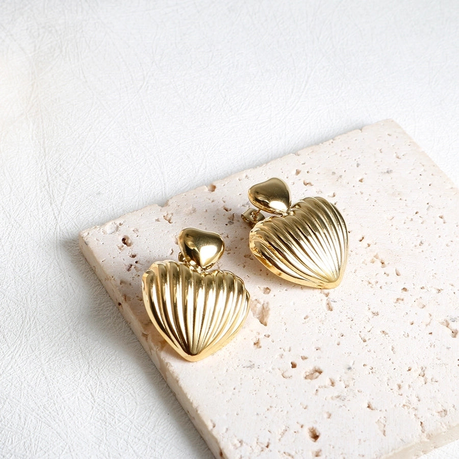 Jewelry IG Style Simple Style Commute Heart Shape 304 Stainless Steel Earrings Necklace