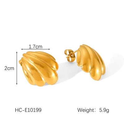 1 Pair IG Style French Style Starfish Crab Shell 304 Stainless Steel Titanium Steel 18K Gold Plated Drop Earrings Ear Studs