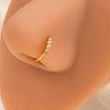 1 Piece Nose Rings & Studs Simple Style Geometric Heart Shape Alloy Plating Inlay Rhinestones Nose Rings & Studs