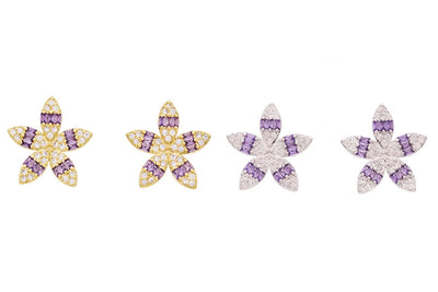 1 Pair Sweet Simple Style Flower Plating Copper Ear Studs