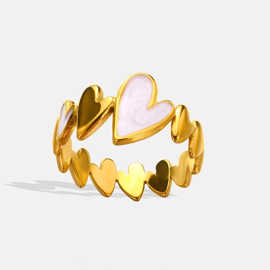 Jewelry Casual Simple Style Streetwear Heart Shape 304 Stainless Steel 18K Gold Plated Rings