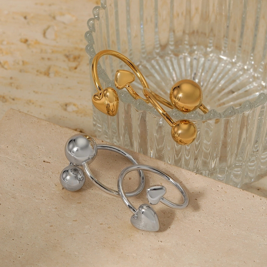 Jewelry Modern Style Artistic Solid Color 304 Stainless Steel 16K Gold Plated White Gold Plated Gold Plated Plating Rings