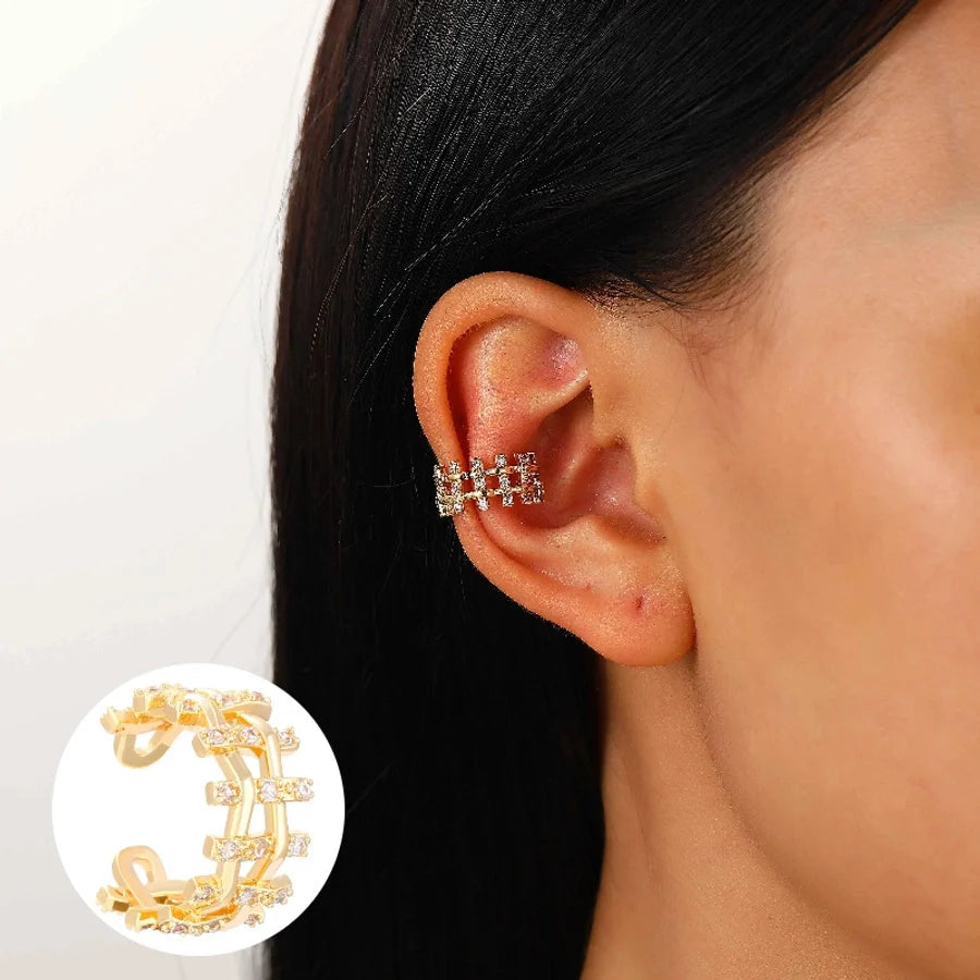 1 Piece Nordic Style Simple Style Geometric Water Droplets Copper Ear Cuffs