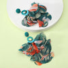 1 pair elegant vacation petal beaded handmade beaded cloth lace drop earrings