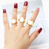 Copper 18K Gold Plated Plating Heart Shape Open Rings