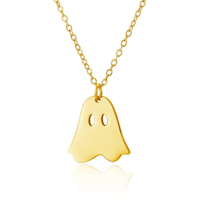 Jewelry Funny Pumpkin ghost Spider 201 Stainless Steel Asymmetrical Hollow Out Pendant Necklace
