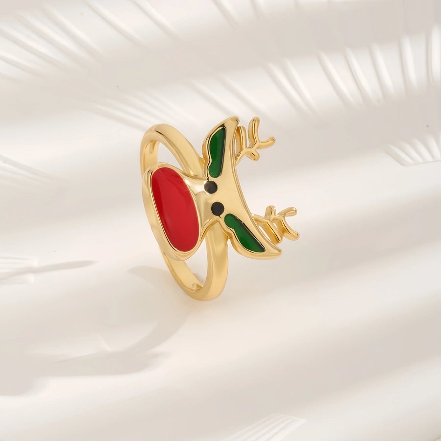 Copper 18K Gold Plated Plating Inlay Elk Zircon Rings