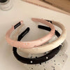Women's Simple Style Solid Color Cloth Pearl Hair Band