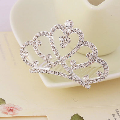 Korean style rhinestone children's crown comb hair accessories girls' performance dance performance girls' birthday gift
