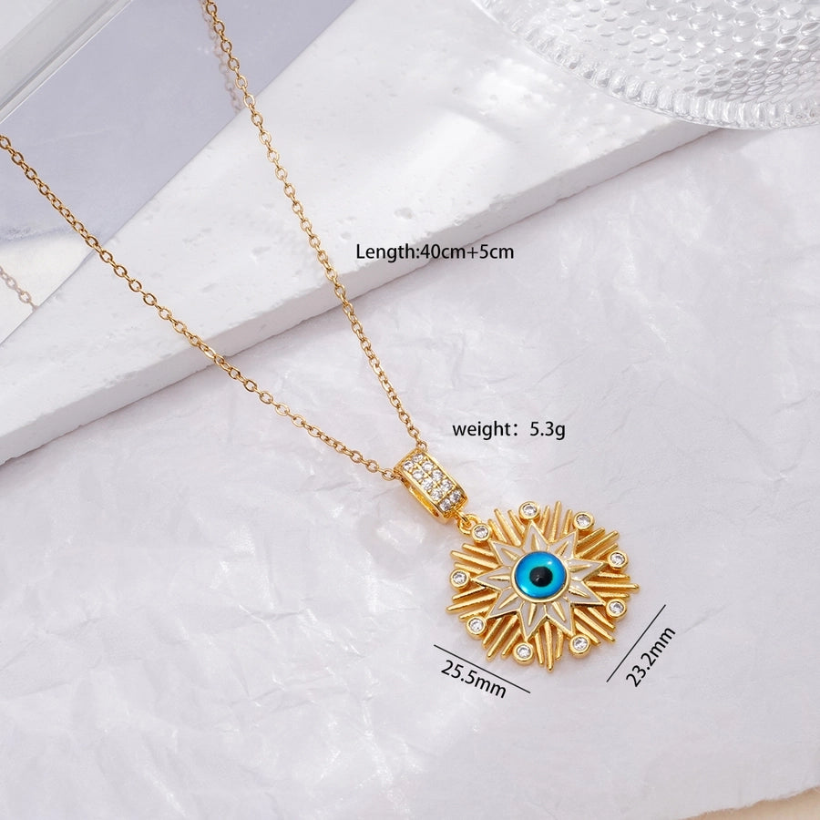 Jewelry Glam Lady Sexy Eye 304 Stainless Steel Copper Pendant Necklace