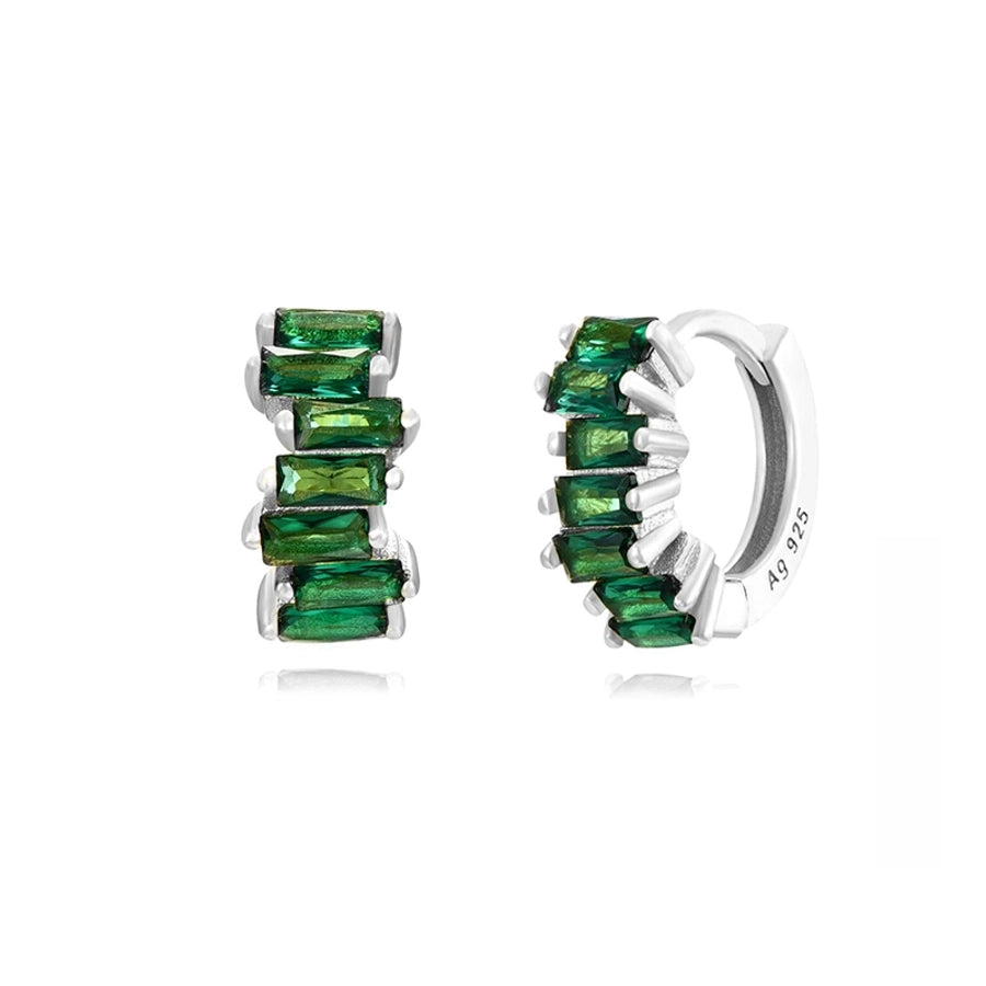 1 Pair Elegant Cute Shiny Geometric Copper Zircon 24K Gold Plated Hoop Earrings