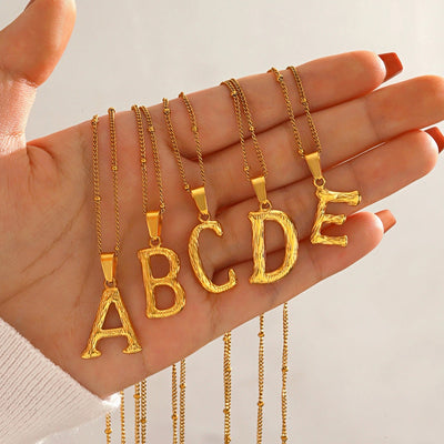 Jewelry Simple Style Cool Style letter 304 Stainless Steel 18K Gold Plated Plating Pendant Necklace