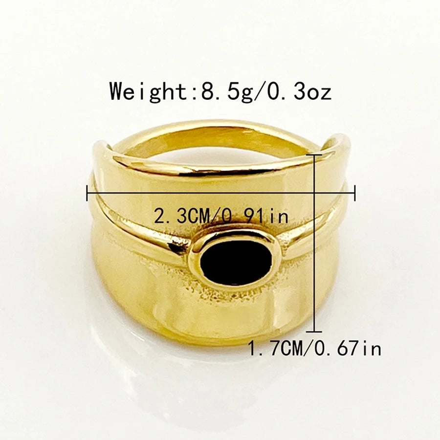 Jewelry Casual Modern Style Roman Style Geometric Heart Shape 304 Stainless Steel Zircon 14K Gold Plated Enamel Plating Inlay Rings