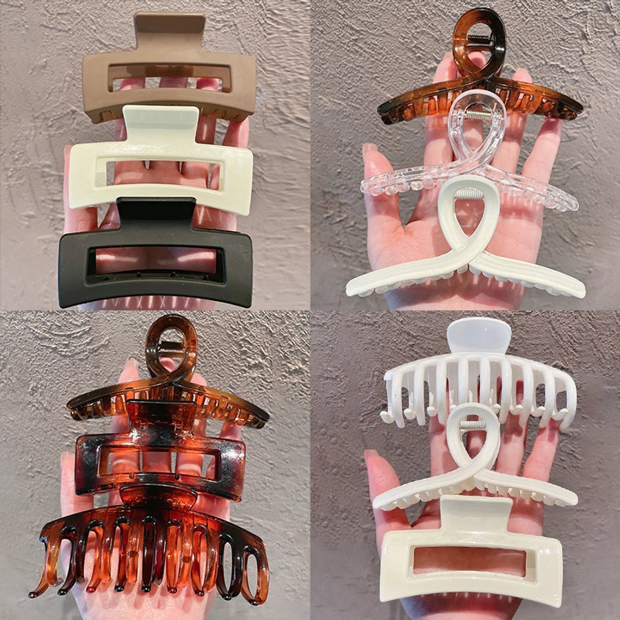 simple style solid color plastic handmade hair claws 1 piece