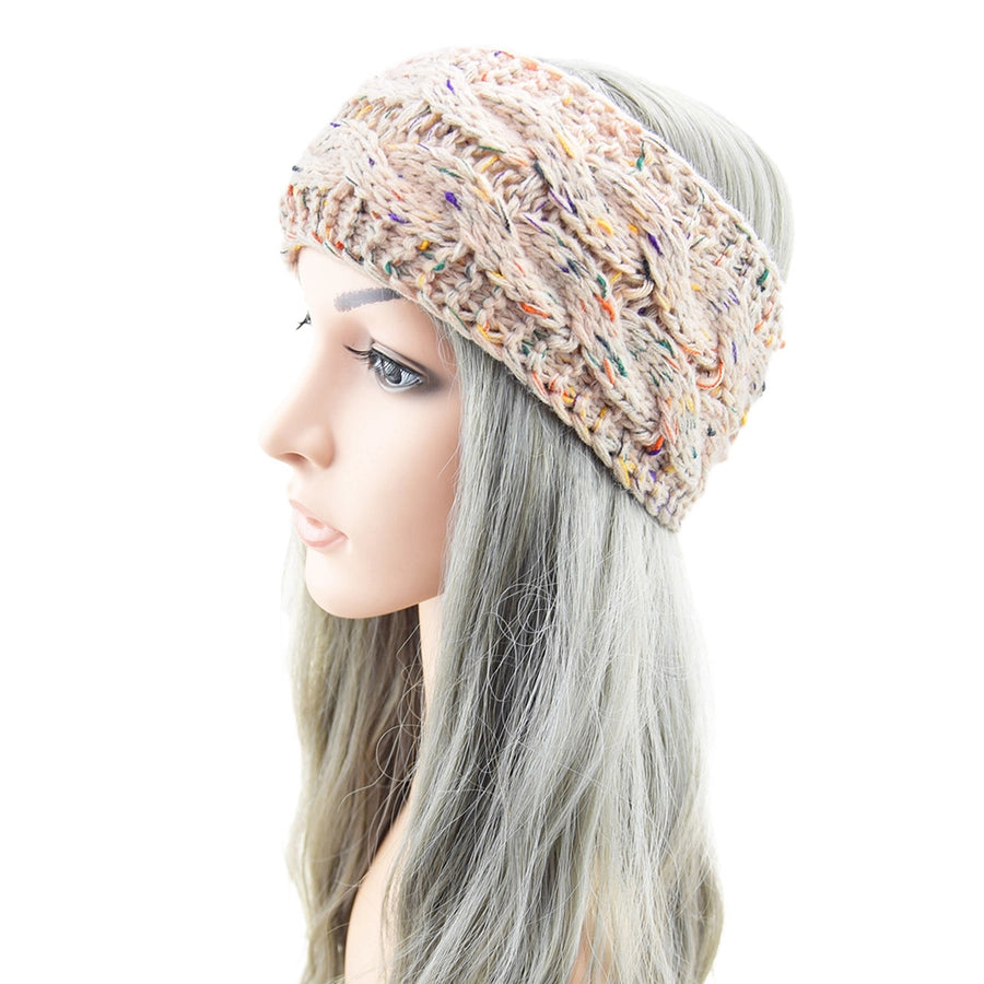 plus velvet knitted hair band wool color dot yarn headband variegated warm hair accessories autumn and winter twist ear protection headband