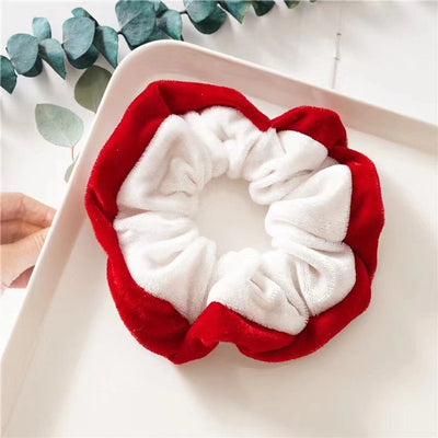 Christmas Cartoon Style Cute Women's Christmas Hat Christmas Tree Santa Claus Flannel Hair Tie