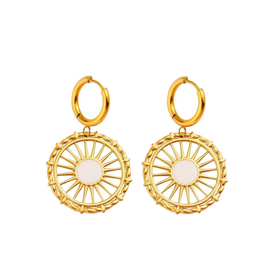 Jewelry Simple Style Classic Style Commute Round 304 Stainless Steel 316 Stainless Steel  18K Gold Plated Jewelry Set