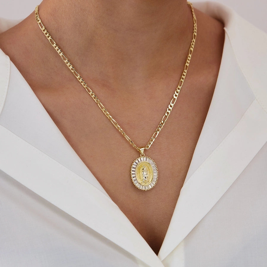 Jewelry French Style Simple Style Geometric Copper 14K Gold Plated Pendant Necklace