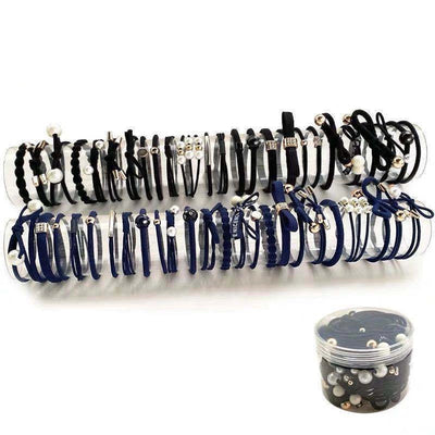 women's simple style geometric polyester pearl hair tie