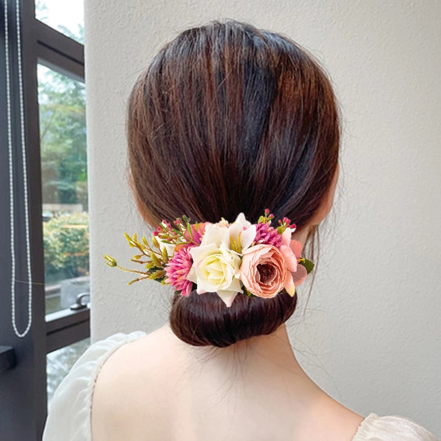 sweet flower cloth handmade insert comb