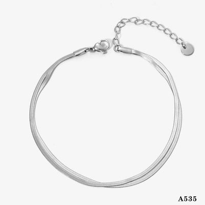 Jewelry Vacation Modern Style Solid Color 304 Stainless Steel 16K Gold Plated White Gold Plated Gold Plated Polishing Plating Bracelets Anklet Necklace