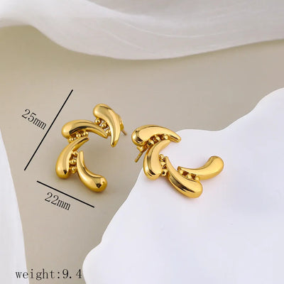 1 Pair Simple Style Commute Geometric Heart Shape Plating Titanium Steel Drop Earrings Earrings Ear Studs