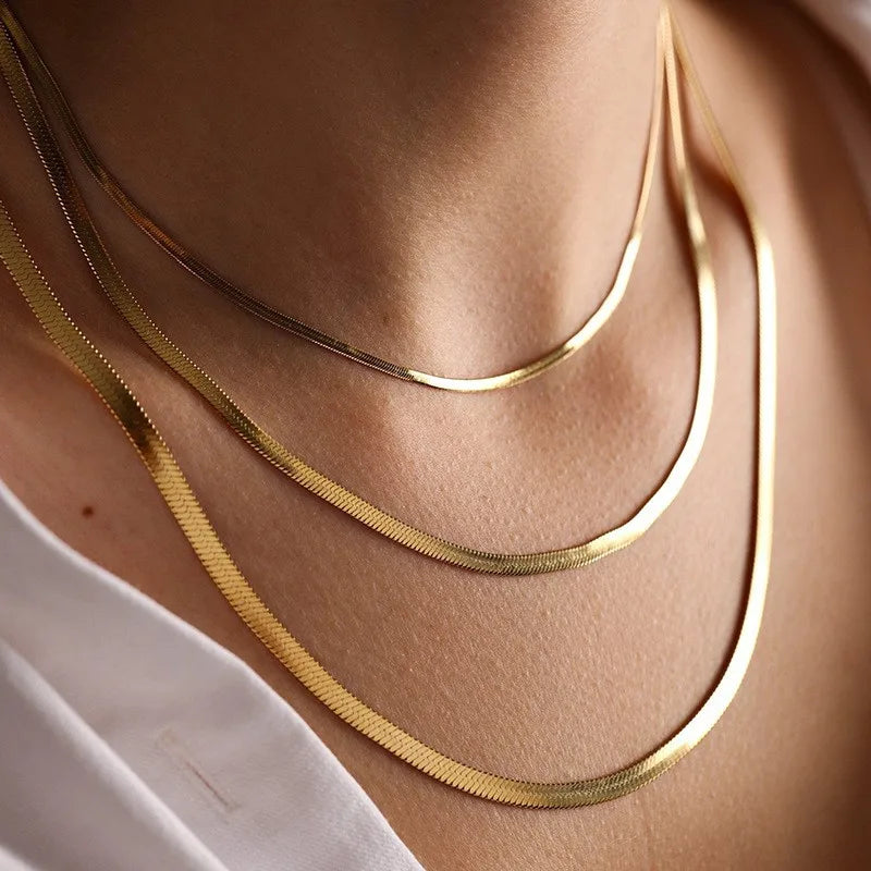 Wholesale Jewelry Basic Simple Style Commute Solid Color 304 Stainless Steel 18K Gold Plated Plating Necklace