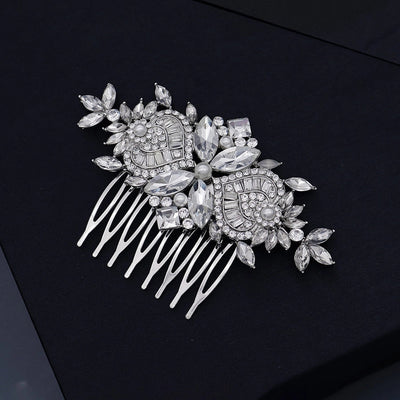 pearl rhinestones simple retro style hair comb bridal combing hair accessories