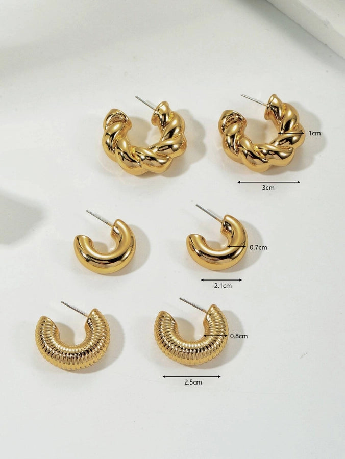 1 Set Casual Elegant Streetwear Geometric Plating Copper Earrings