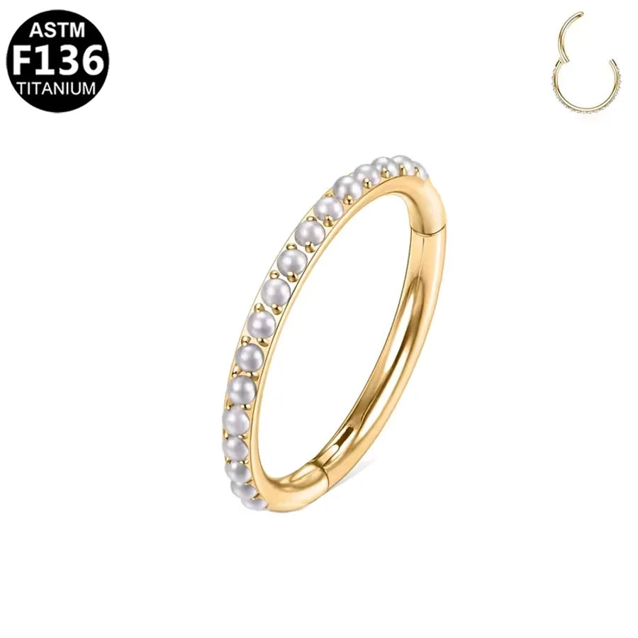 1 Piece Nose Rings & Studs Simple Style Classic Style O-Shape Pure Titanium Titanium Alloy Zircon 14K Gold Plated White Gold Plated Ear Cartilage Rings & Studs Nose Rings & Studs