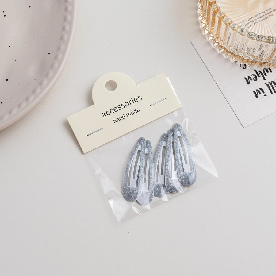 simple style solid color metal hollow out hair clip