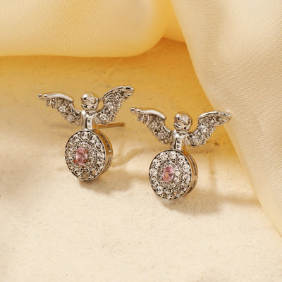 1 Pair Elegant Glam Shiny Geometric Inlay Copper Zircon K Gold Plated Rhodium Plated Drop Earrings